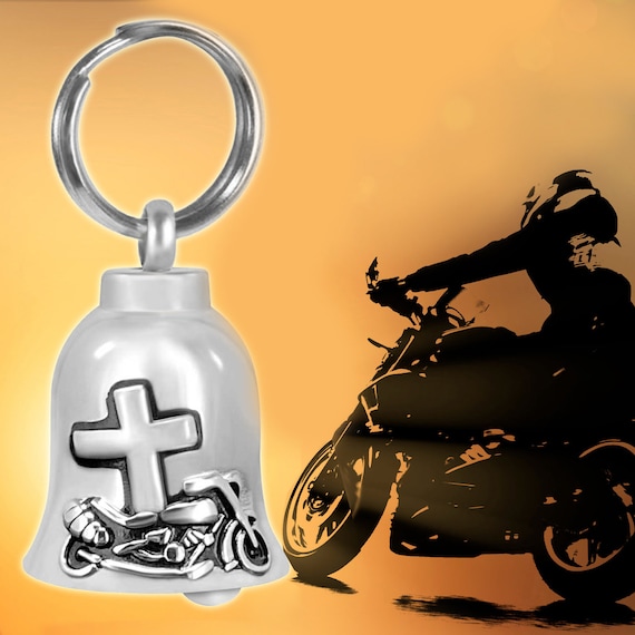 Cross Motorcycle Ash Urn Freedom - Engraving Option - Tough Stainless Steel