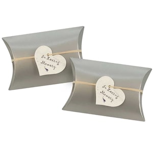 Set of 2 - Silver Light Miniature Peaceful Pillow® Urn Biodegradable Urn For Water and Land Burial Urn - Fast Delivery