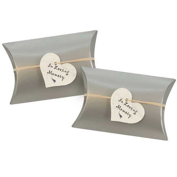 Set of 2 - Silver Light Miniature Peaceful Pillow® Urn Biodegradable Urn For Water and Land Burials Urn Green Burial Council Approved