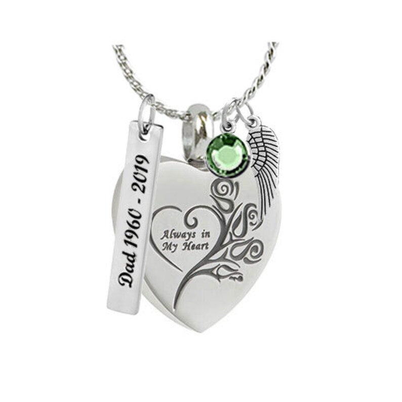 MeiceM Women's Heart Urn Necklace - Memorial Keepsake Pendant For Ashes Or Hair (AB Color)