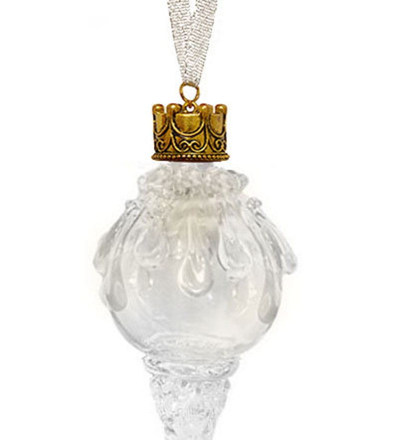 White Snowball Icicle Ornament Keepsake Urn image 2