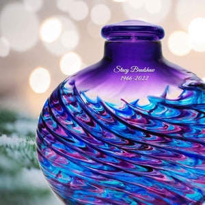 Purple Galaxy Mosaic Glass Urn – Laser Engraved, Made in USA