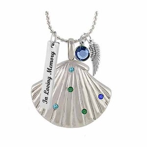 Sea Glass Seashell Pendant Urn - Love Charms™ Option