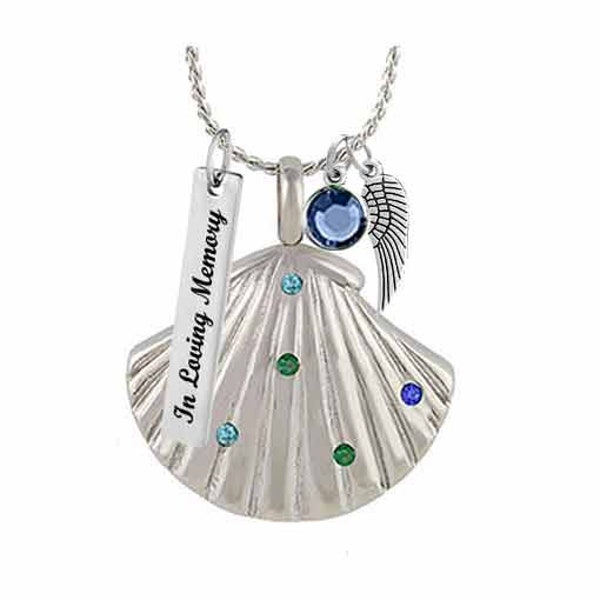 Sea Glass Seashell Pendant Urn - Love Charms™ Option