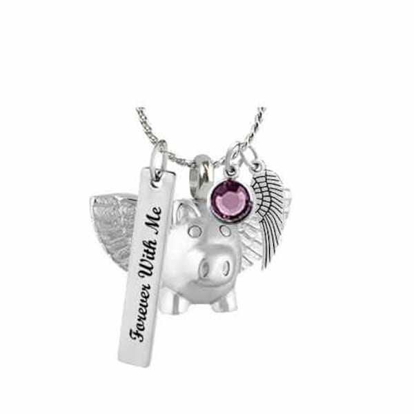 When Pigs Fly Pendant Ash Urn Pigs Fly Jewelry Cremation Urn Necklace Love Charms® Option