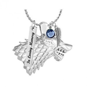 Wolf Clan Silver Sterling Ash Urn - Love Charms® Option - Personalized Jewelry - Free Birthstone & Chain - Fast Shipping