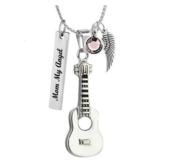 Buy myaddiction Guitar Cremation Urn Necklace Chain Bereavement Gift for  Human Pet black Jewelry & Watches | Fashion Jewelry | Necklaces & Pendants  at Amazon.in