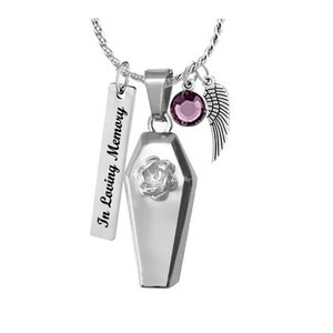 Rose Coffin Ash Urn- Love Charms™ Option