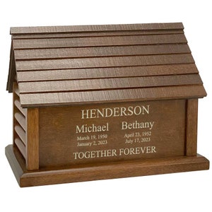 Log Cabin Double Urn For Two People Parents Log Cabin Urn Companion Urn