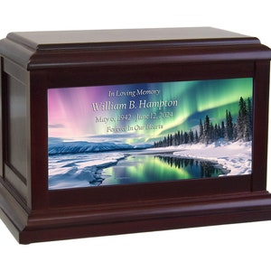 Aurora Borealis on the Lake Adult or Medium Cremation Urn - Keep The Memory® Urn