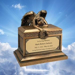 Angel of Grief® Adult Urn - Custom Engraving - Museum-Quality - Beautiful Mourning Angel - Adult Sized - Lifetime Warranty - Ready to Ship