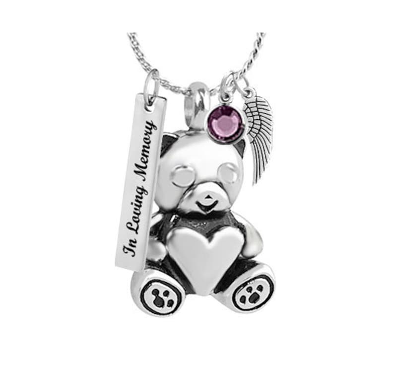 teddy bear baby cremation jewelry urn