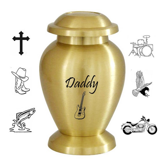 A tiny handmade brass urn with personalized engraving — a genuinely rare, emotionally resonant object that most people didn't know existed at this scale and price point.