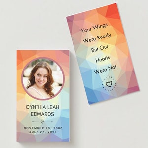 Rainbow Crystal Photo Memorial Cards - Begrafeniskaarten - Viering van levenskaarten