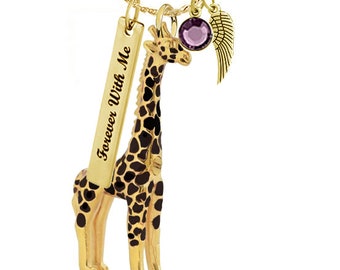 Giraffe Gold Cremation Jewelry Urn - Love Charms™ Option