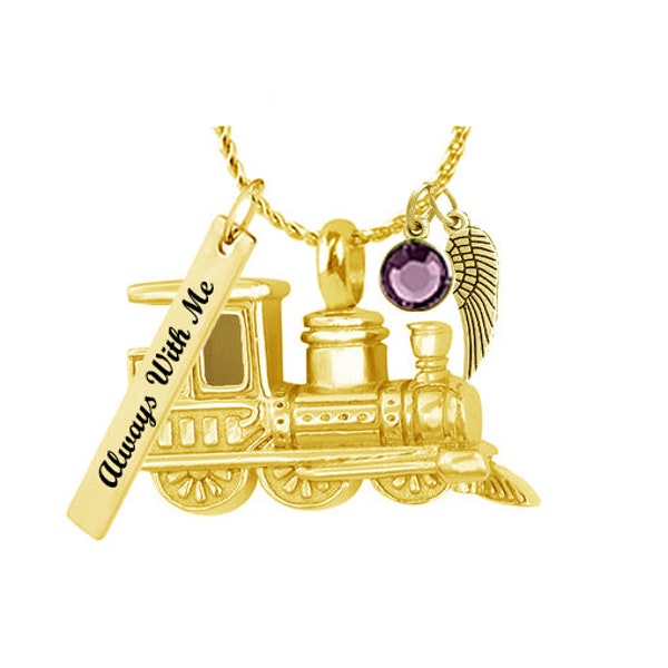 Train Gold Pendant Urn - Love Charms™ Option