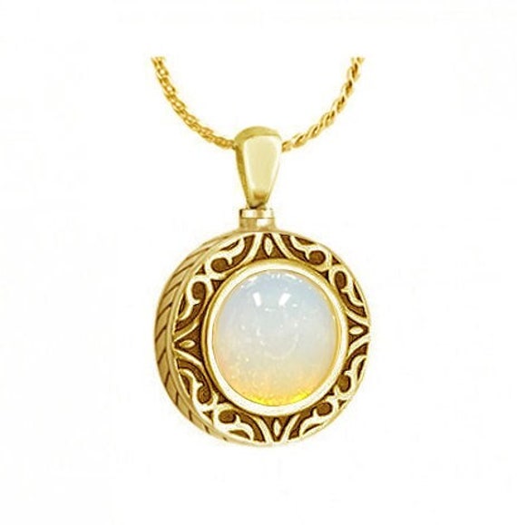 Moonstone 10KT Gold Cremation Jewelry 
