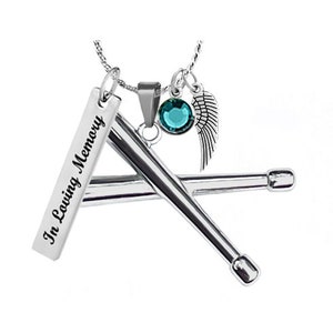 Drum Sticks Stainless Pendant Urn - Love Charms™ Option