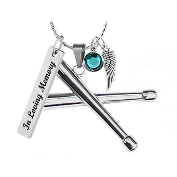 Drum Sticks Stainless Pendant Urn - Love Charms™ Option