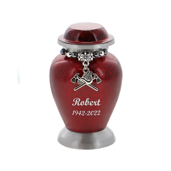 Firefighter Mini Keepsake Urn - Love Charms® Engraving Option