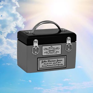Personalized Mechanic Cremation Urn, Toolbox Memorial Urn, Engraved Remembrance Box