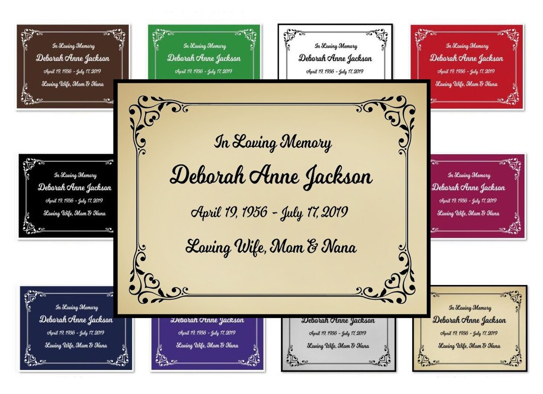 People & Pet Heart Name Plates for Cremation Urns Etsy