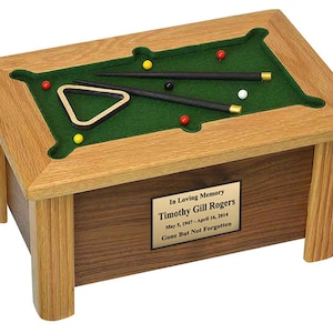 Pool Table Adult Urn Adult Pool Table Cremation Urn - Made in USA - Fasting Shipping
