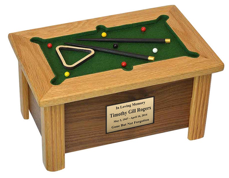 Pool Table Adult Urn Adult Pool Table Cremation Urn - Made in USA Fasting Shipping