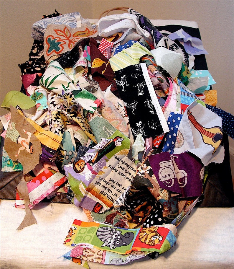 1 POUND Random Scraps of Fabric from My Bonny Collage Quilting | Etsy