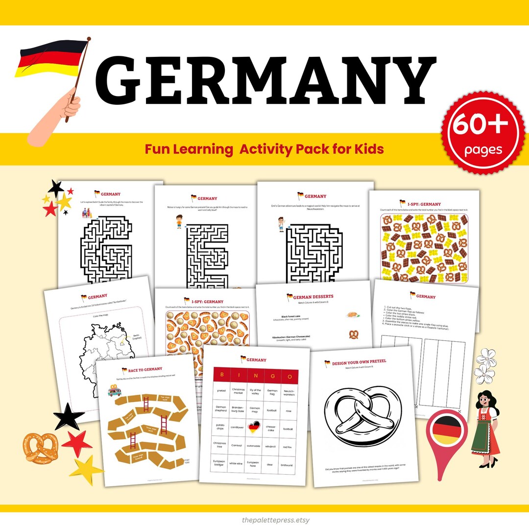 Germany Lesson Cover GERMANY Worksheets Learning Activity Pack for Kids: Coloring Preschool ...