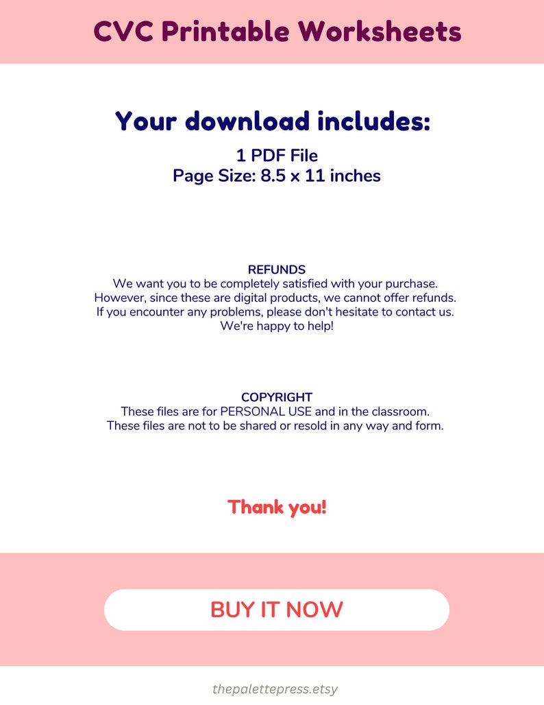 Form Cvc Pdf CVC Words for Kids Literacy Worksheets: Preschool, Kinder Raeding ...