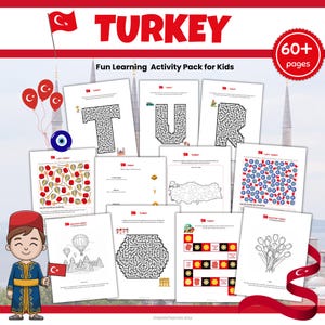 Aktivitetspaket för barn om Turkiet: Arbetsblad om turkisk kultur Hemundervisning Förskola Grundskola