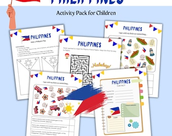 PHILIPPINES Activity Pack for Kids: Preschool, Kinder, Homeschool Printables Worksheets (PDF Format)