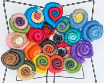 Puni Sampler: Rolag-style Punis in a Mix of Colorways for Spinning, Felting, Fiber Art