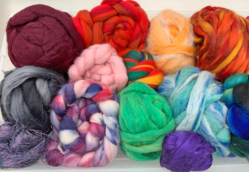 Mystery Fiber Grab Bags: Batts, Roving or Both for Spinning, Felting, Fiber Arts image 1