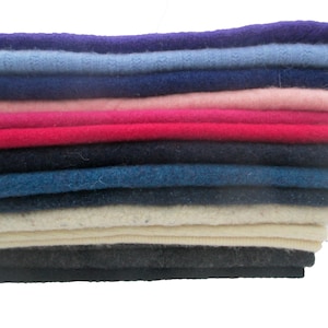 12 x 12 Felted Wool Sweater Pieces in Solid Colors and Patterns, Upcycled Sweater Fabric image 3