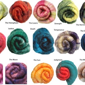 Tarot Series Batts: Carded Fiber for Spinning, Felting, Textile Art in 22 Colorways Inspired by the Tarot image 2