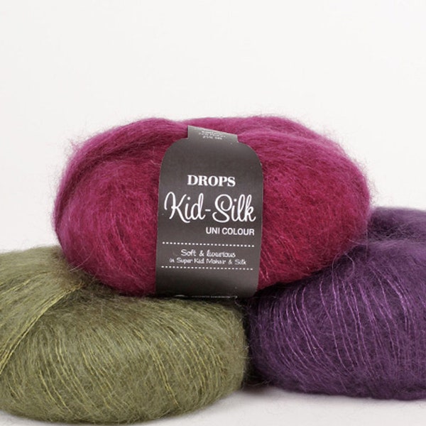 Multi-skein Sets of Garnstudio Drops Kidsilk, Mix or Match, 10 Colors to Choose From