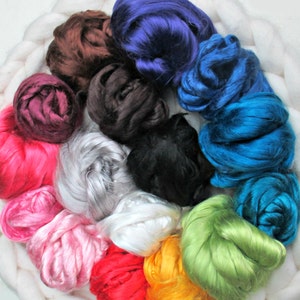 Mulberry Silk Roving: Many Colors Available, for Spinning, Felting, Textile Art image 1