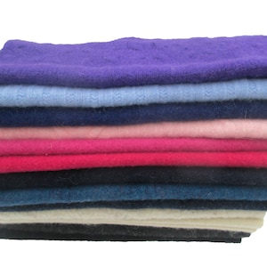 12 x 12 Felted Wool Sweater Pieces in Solid Colors and Patterns, Upcycled Sweater Fabric image 4