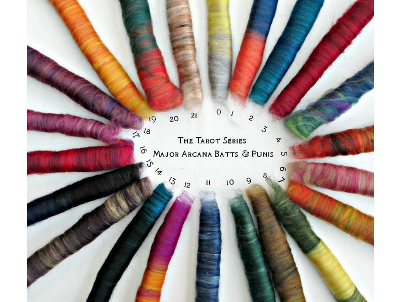 Tarot Series Batts: Carded Fiber for Spinning, Felting, Textile Art in 22 Colorways Inspired by the Tarot image 3