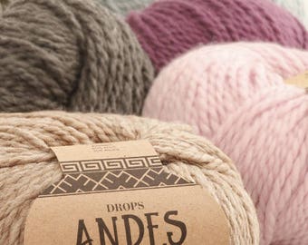 Garnstudio Drops Andes Wool/Alpaca Yarn Bulky, 12 Different Colors Available