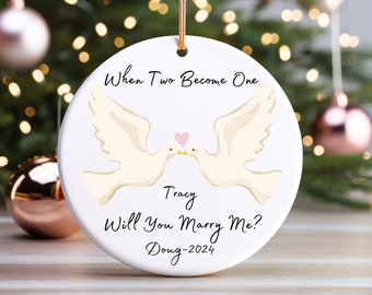 Marriage Proposal Christmas Ornament, Will You Marry Me Christmas Ornament, Wedding Ornament, Surprise Proposal Gift Ornament, Engagement