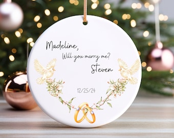Marriage Proposal Christmas Ornament, Will You Marry Me Christmas Ornament, Wedding Ornament, Surprise Proposal Gift Ornament, Engagement