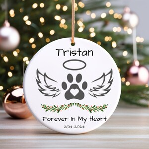 Personalized Dog Paw Pet Memorial Ornament, Customized Dog Christmas Ornament, Personalized Dog Christmas Ornament