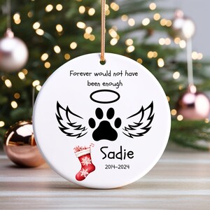 Personalized Dog Paw Pet Memorial Ornament, Customized Dog Christmas Ornament, Personalized Dog Christmas Ornament