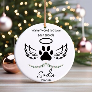 Personalized Dog Paw Pet Memorial Ornament, Customized Dog Christmas Ornament, Personalized Dog Christmas Ornament