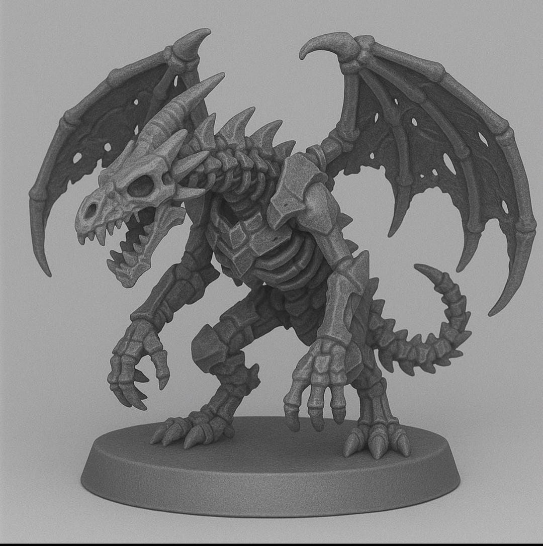 Undead Ravagers Bonewyrm Ravager | 3D Printable STL File | Undead Dragon Miniature ...