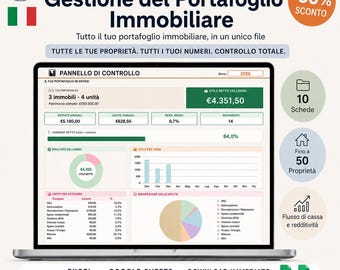 Gestione Affitti Excel & Google Sheets | Dashboard Proprietario Immobili | Entrate Uscite Rendimento Flusso Cassa