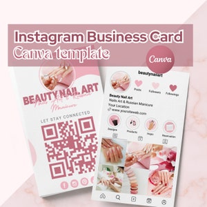 Modèle de carte de visite Carte de visite Instagram Modèle de carte de visite Modèle de carte de visite DIY Modèle de carte de visite IG Modèle de carte de toile